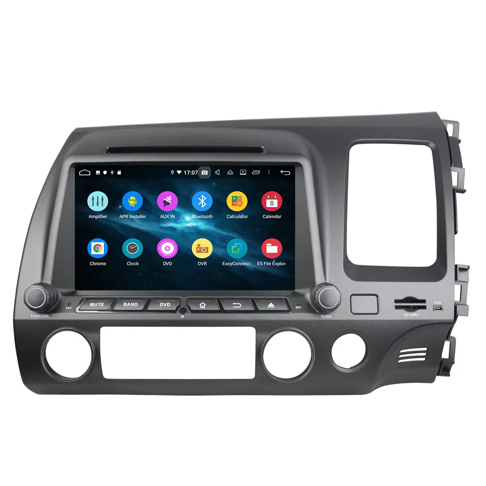 Android 9.0 Automobilio DVD Grotuvas GPS Navigacija Honda Civic 2007-2011 GPS Navigacijos, Multimedijos Grotuvas Radijas Galvos vienetas garso RHD