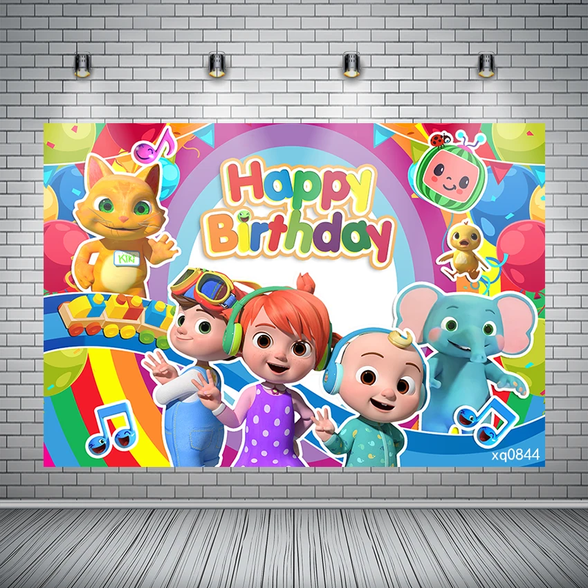 Animacinių Filmų Cocomelon Šalis Gimtadienio Fone Vaikams Baby Shower Fotografijos Fone Užsakymą Vinilo Photozone
