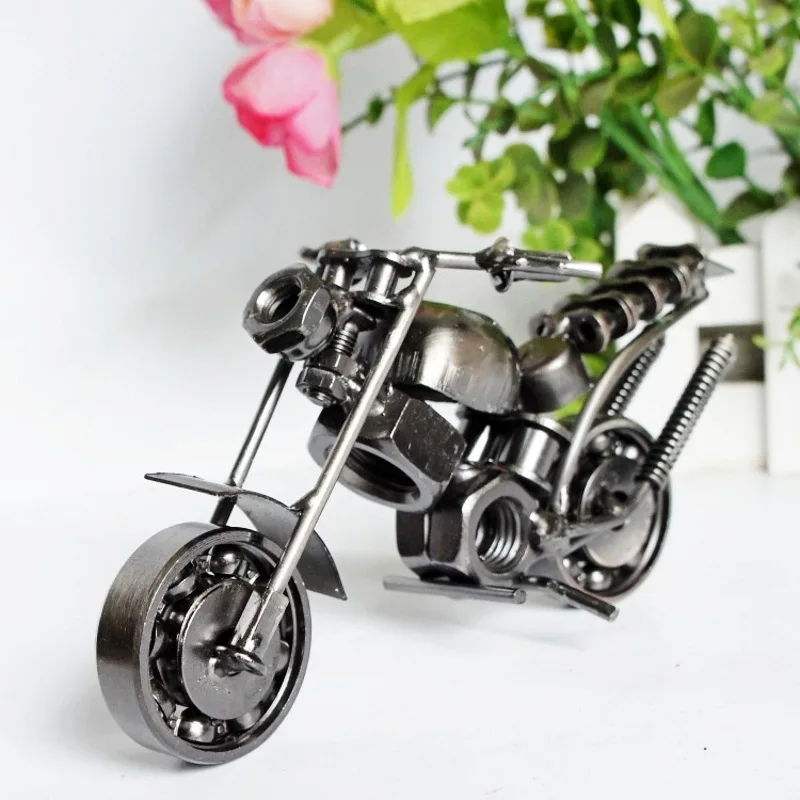 Apdailos Amatų Figūrėlės Miniatiūros Modeliavimas Derliaus Ketaus Suvirinimas Motociklo Modelio Vadove Vyrų Asmeninį Apdailos Dovana