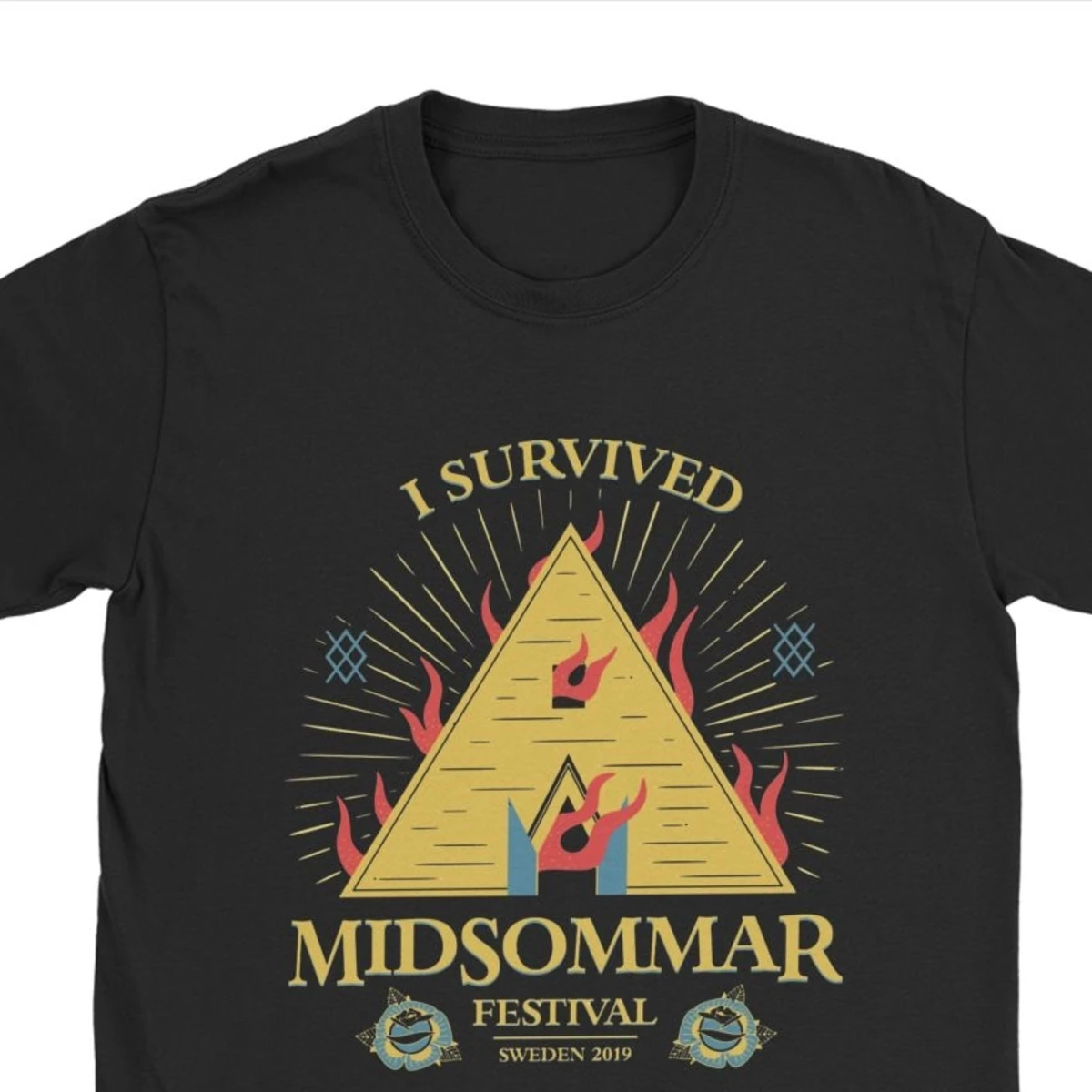 Atsitiktinis Paaukoti Midsommar Festivalis Tee Marškinėliai Vyrams Crewneck Medvilnės Tshirts Tees Spausdinimo Trumpas Rankovės