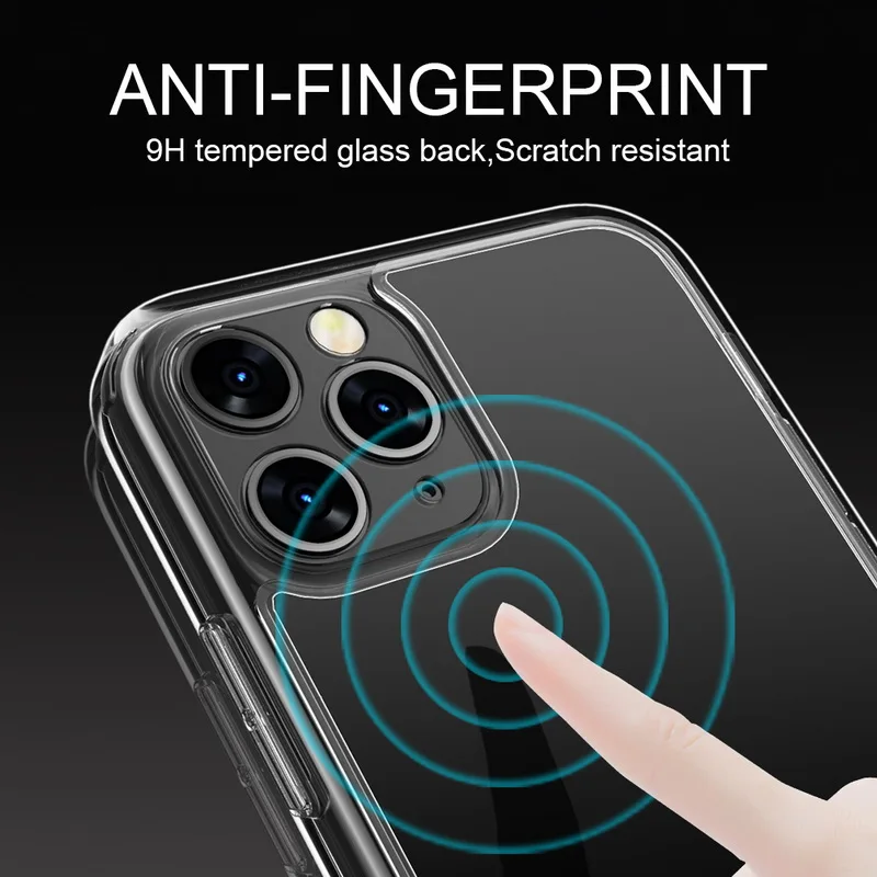 Atsparus smūgiams Aišku, Hibridiniai Stiklo Gelio Slim Case For iPhone 12 11 Pro XS MAX XR X 8 7 Plus SE 2020 Skaidri Apsauga Galinio Dangtelio
