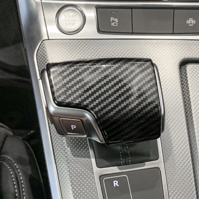 Automobilio Stilius Konsolė Pavarų Galvos Rankena, Rėmas Apdailos Dangtelis Audi A6 C8 2019-2020 LHD Anglies Pluošto Spalva Lipdukai