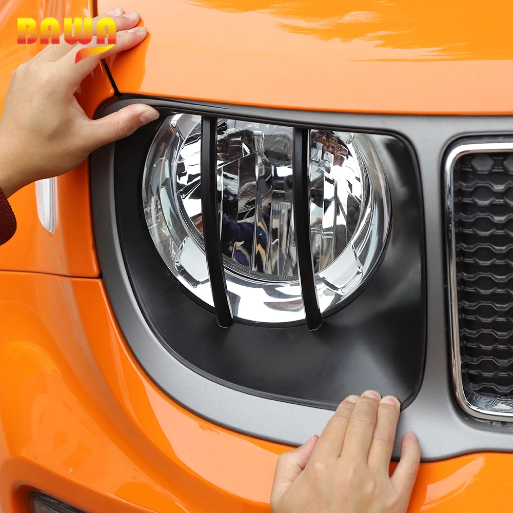BAWA Automobilių Lempų Gaubtai už Jeep Renegade 2019+ Priekinis Žibintas Padengti Reikmenys Jeep Renegade Lipdukai