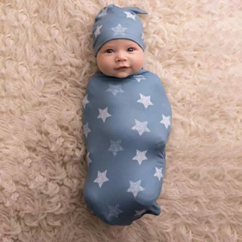 Baby Wrap miegmaišį Mielas Antklodė su Skrybėlę Suvystyti Nustatyti Naujagimio Anti-shock Švelni Oda-draugiškas Rankšluostį Kūdikiams, Dovanos