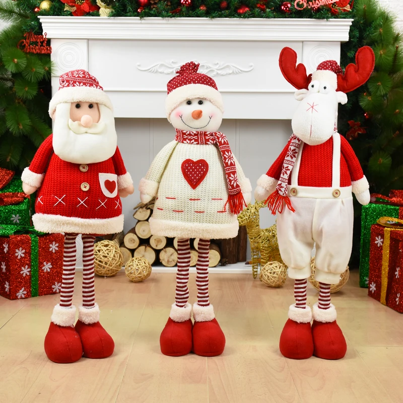 Bagažo Santa Claus Sniego Briedžių Žaislai Didelis Dydis Kalėdų Lėlės Kalėdos Figūrėlės Kalėdų Dovana Vaikas Raudona Kalėdų Eglutės Ornamentu