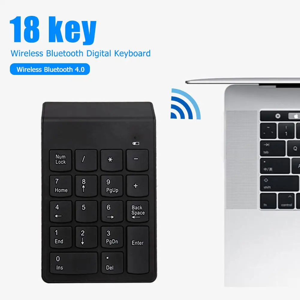 Belaidė Skaičių Klaviatūra Mini Bluetooth Skaičių Klaviatūros 18 Klaviatūra PC Laptop Notebook Tablečių Belaidė Klaviatūra