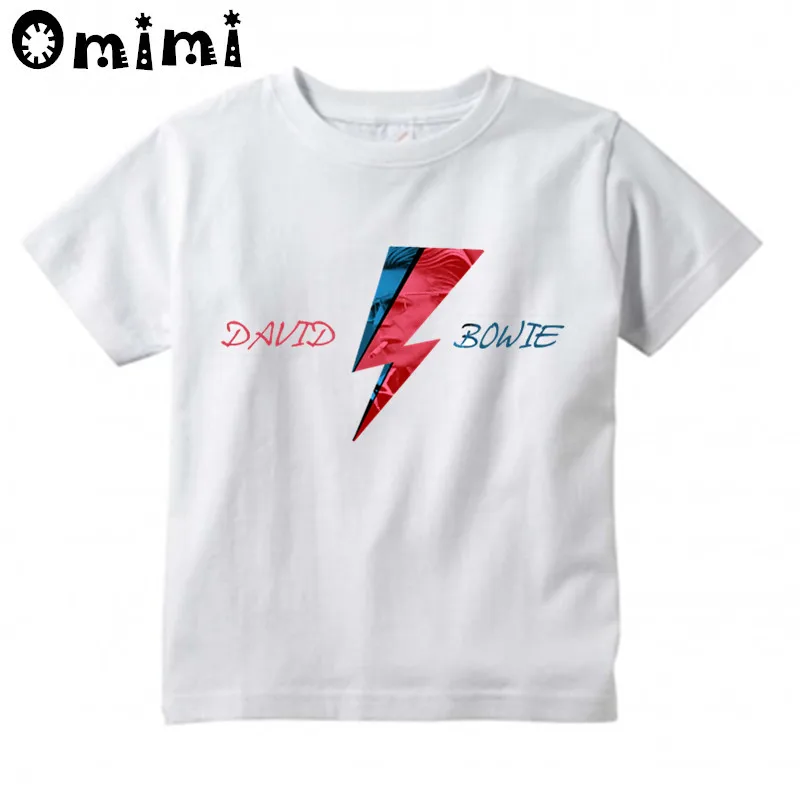 Berniukų/Mergaičių Roko Bowie David Bowie Ziggy Stardust Derliaus Spausdinti Marškinėliai Vaikams trumpomis Rankovėmis Viršūnes Vaikų White T-Shirt
