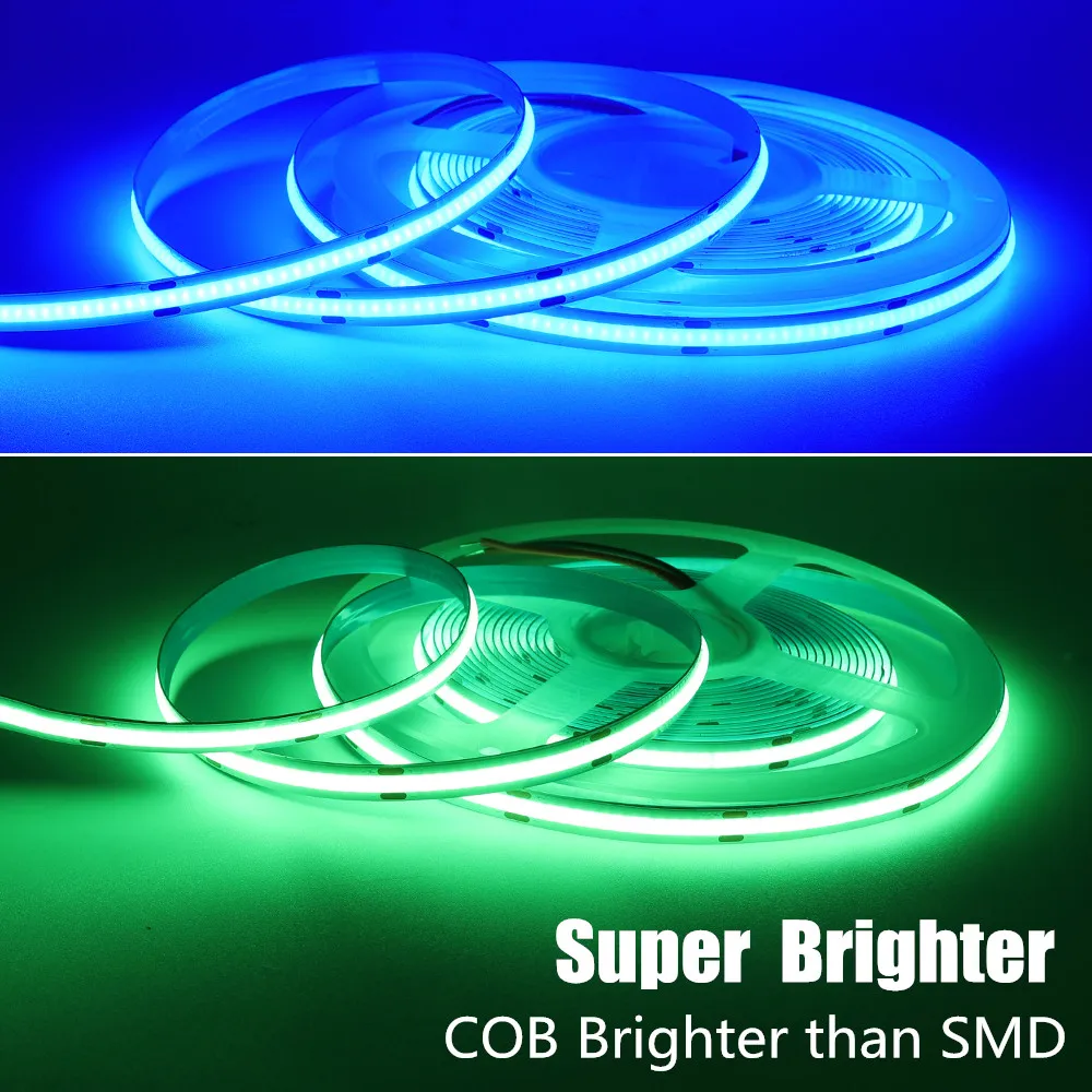 COB LED Šviesos Juostelės Super Ryškesnis 384 Led Didelio Tankio Lankstus Pritemdomi LED Juostelė Raudona/Žalia/Mėlyna/Šilta/Natūrali Balta DC12V 24V