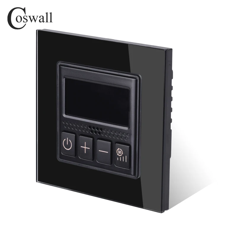 Coswall Stiklo plokštės Termostatas, Temperatūros Kontrolė, LCD Ekranas, Oro Kondicionavimo sistema / Šviežio Oro Sistema 10A Relay 2000W Apkrovos