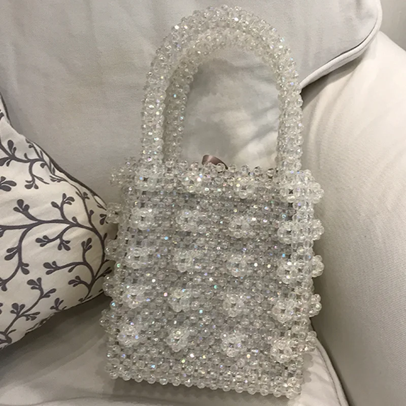 Crystal Lady Vakarienė Bag Rankinė Ins Nišą Dirbtinių Kristalų Audimo Sunkiosios Pramonės Pearl Rankinės Pavadinimas Krepšys
