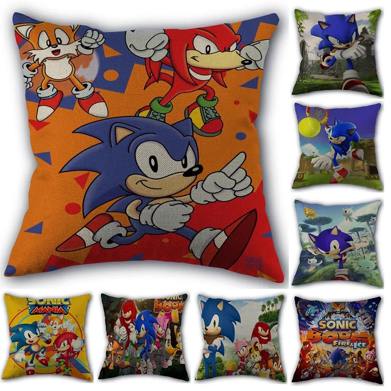 Custom Sonic The Hedgehog Užvalkalas Medvilnės, Lino Audiniai, Namų Tekstilės Aikštėje Užvalkalas 45X45cm Vestuvių Dekoratyvinis Ne Išnyks