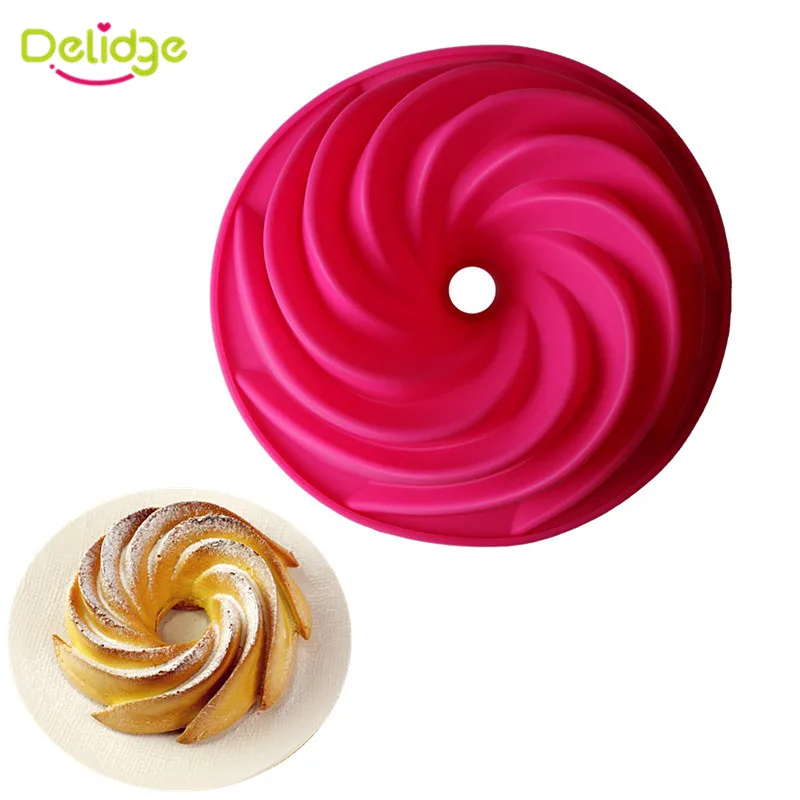 Delidge 1pc Didelės Spiralės Silikono Tortas Pelėsių 3D minkštus saldainius, Šokolado, Muilo, Duonos, Minkštas Pyragas Visos Pelėsių 