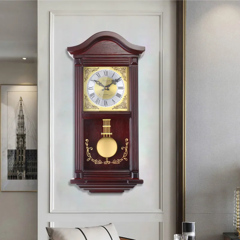 Didelio Derliaus Sieninis Laikrodis Medienos Švytuoklės Prabanga Europos Gyvenimo Silent Sieninis Laikrodis Kūrybos Reloj De Sumalti Sienų Apdailai DL60WC