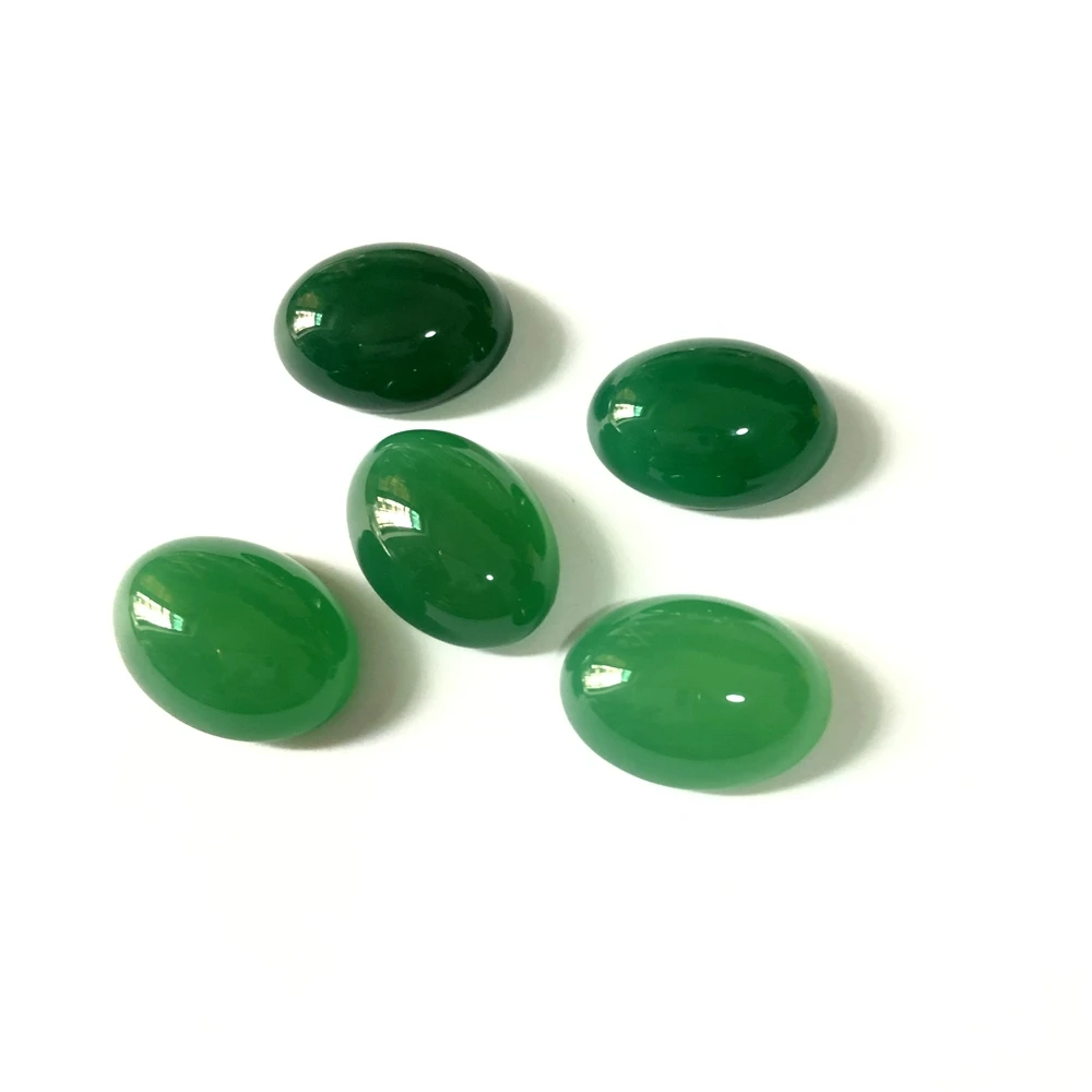 Didmeninė 5vnt Natūrali Žalioji Karneolis Agat e Granulių Cabochon Papuošalai Žiedas Veido 15x20mm Ovalo formos Perlas akmens Karoliukai Cabochon