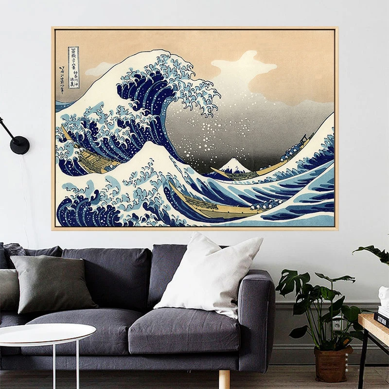 Didžiosios Bangos Kanagawa Ukiyoe Japonų Meno Plakatas Derliaus Sienos Drobė Spausdinti už Kambarį Apdaila Cuadros Neįrėminti