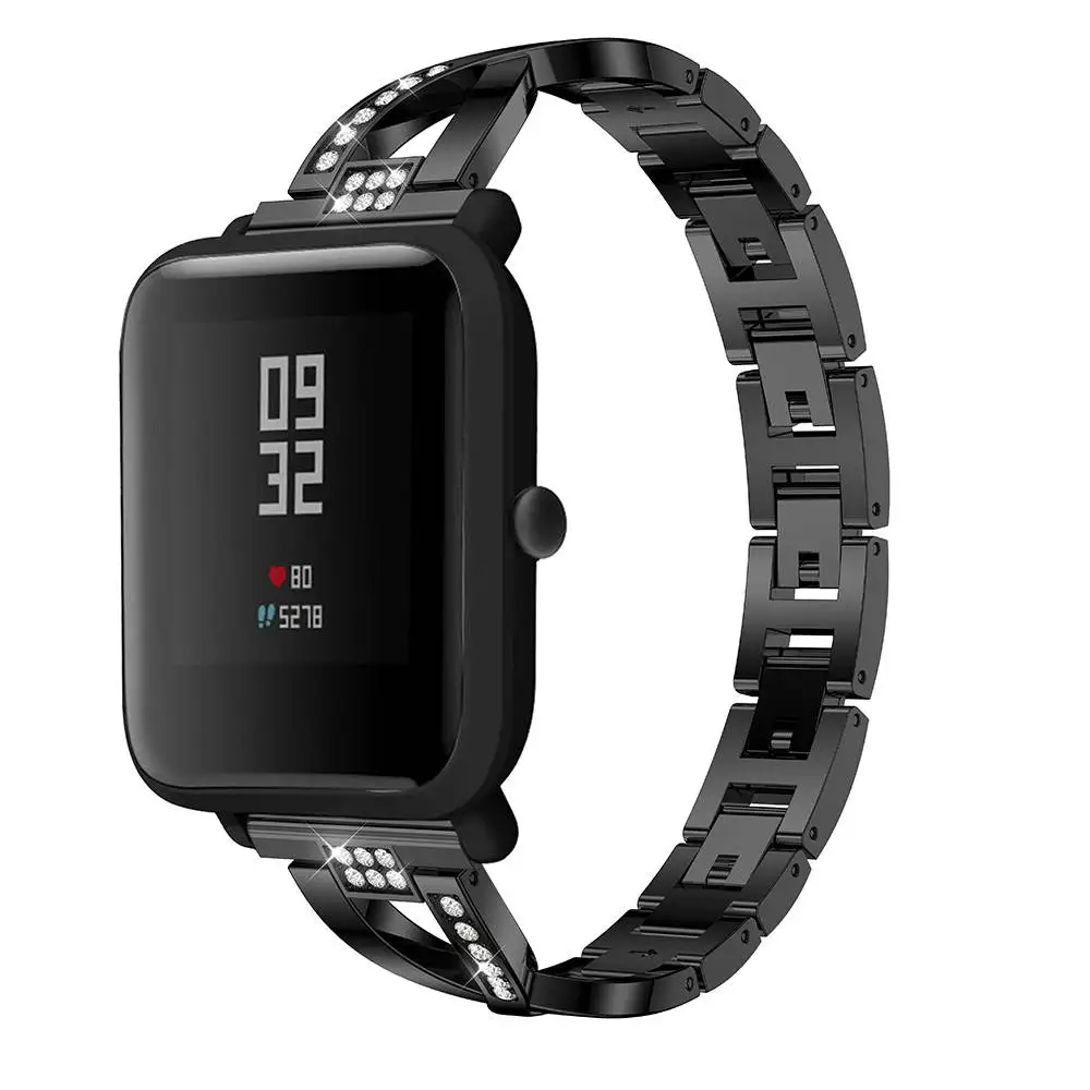 Dirželis Xiaomi Huami Amazfit Pvp TIEK Lite Jaunimo/Amazfit GTS Nerūdijančio Plieno SmartWatch apyrankę ant Riešo 20MM Rhineston Watchband