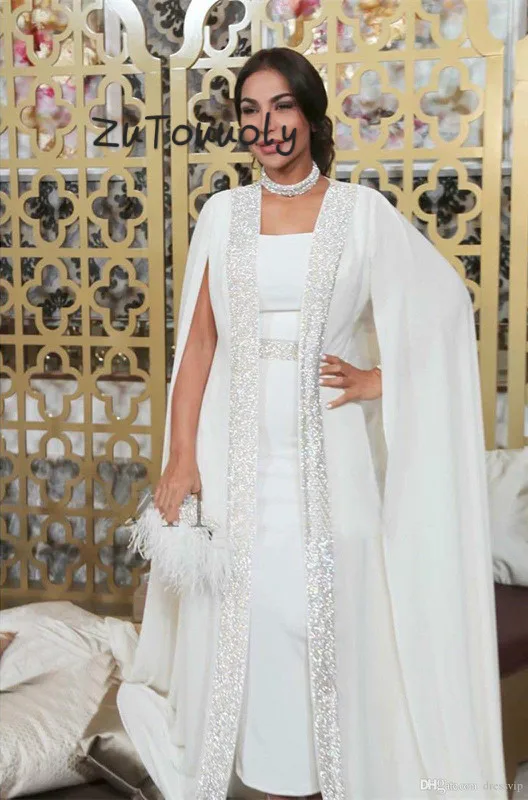 Dubajaus Musulmonų vakarinę Suknelę Baltos spalvos China Maroko Kaftan Žaliojo Promenadzie Suknelė Iš ypatinga proga arabų ilgomis Rankovėmis Suknelė Vakaro Drabužiai
