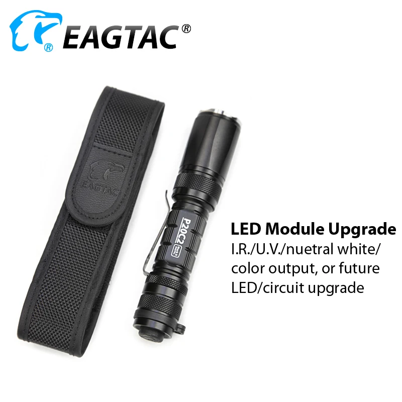 EAGTAC P20C2 LED Žibintuvėlis CREE XPG2 4500K 2*CR123A 17650 Baterija Trijų Išėjimų Strobe Flash SOS