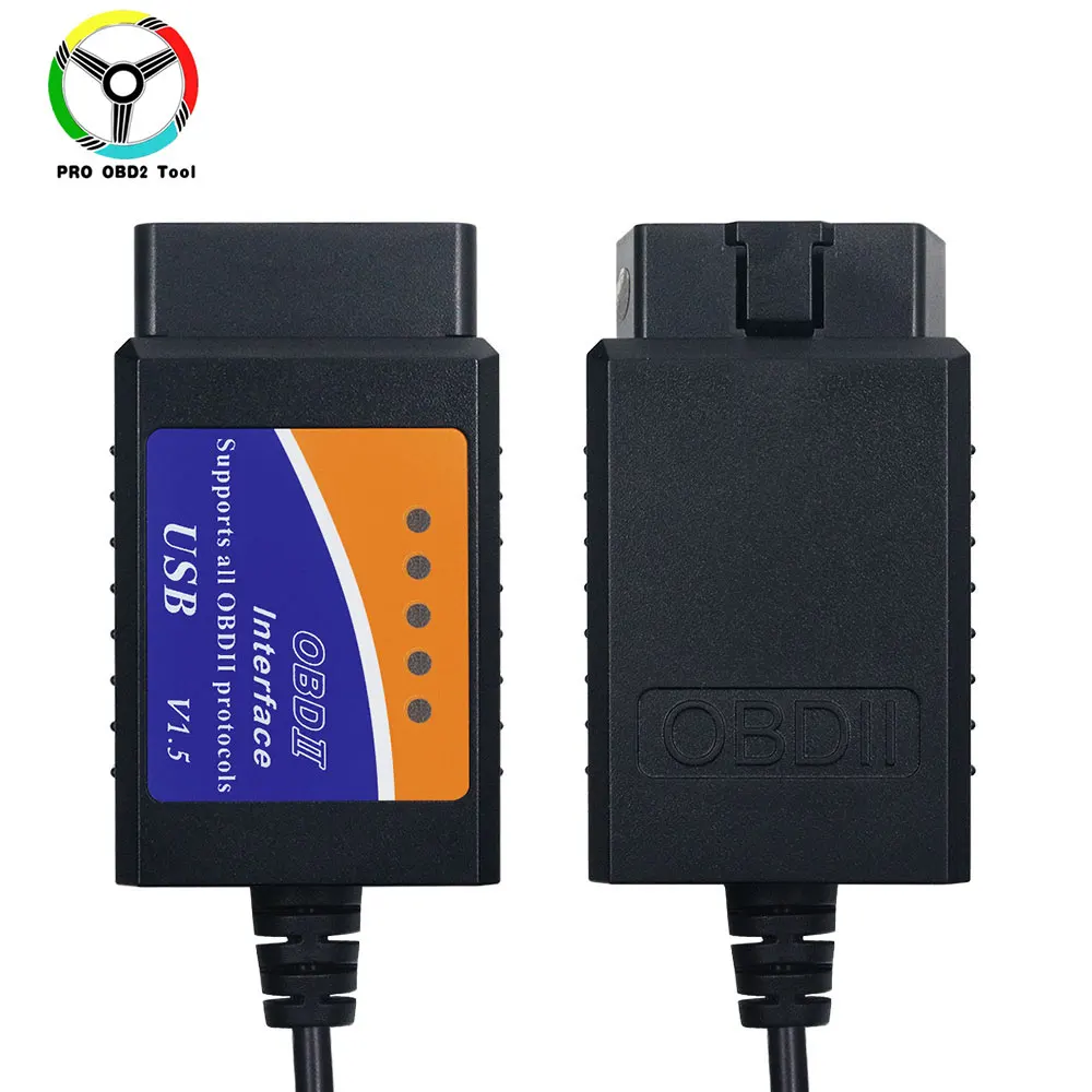 ELM327 USB V1.5 PIC18F25K80 Chip OBD2 Diagnostikos Kabelis Automobilių Kodas Reader Labiausiai Protokolai OBD2 ELM 327 USB 25K80