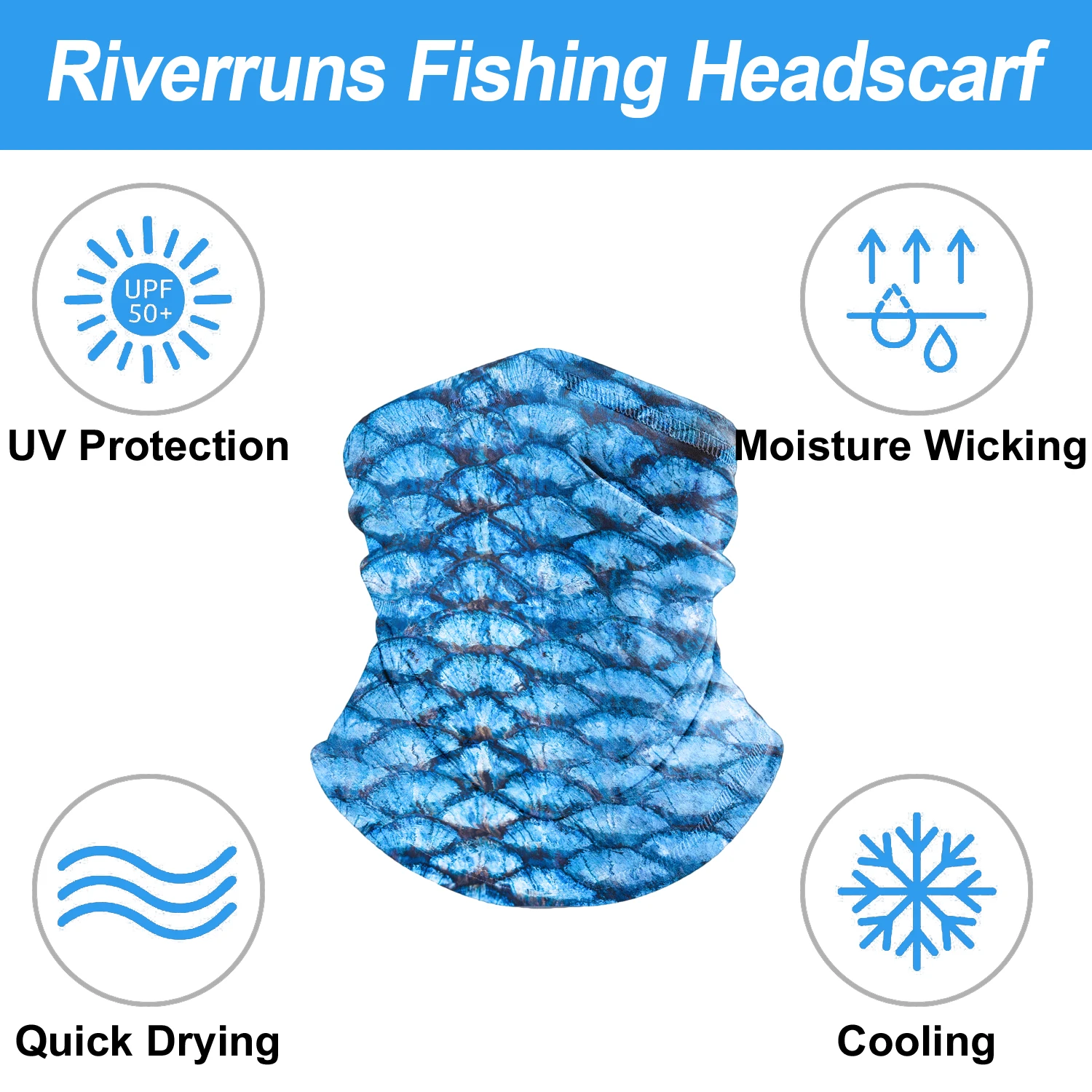 F Riverruns UPF50+ Apsauga nuo Saulės Nepirštuotos Žvejybos Pirštines ir Headscarves Vyrų ir Moterų, Žvejyba, Valtys, baidarės, Žygiai