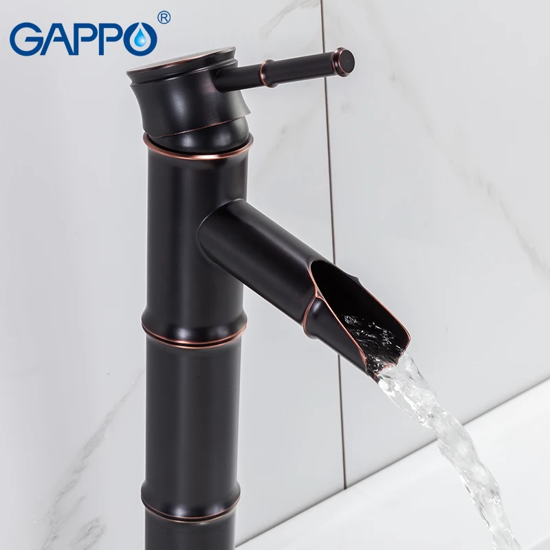 GAPPO Baseino Maišytuvai juoda krioklys baseino kriauklės, maišytuvas, čiaupai denio montuojamas vonios maišytuvas, aukštas vandens čiaupų maišytuvas krioklys, maišytuvas,