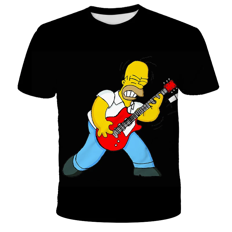 Gamyklos tiesioginio pardavimo Simpson 3D skaitmeninis spausdinimas vyrų ir moterų vasaros atsitiktinis akių orui T-shirt