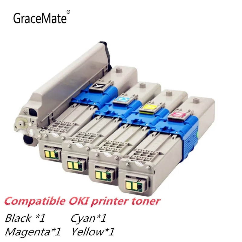 GraceMate Suderinama Tonerio Kasetė OKI C310 C330 C331 C510 C530 MC351 C352 MC361 MC362 MC561 MC562 Spausdintuvo Dažų Rinkinys