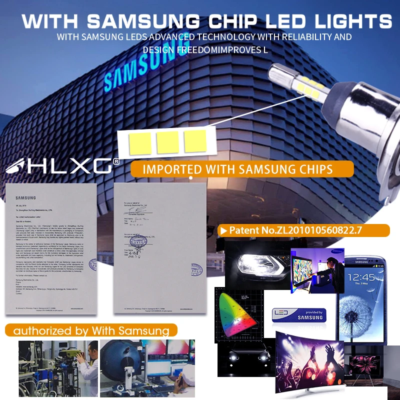 HLXG 3D 360 LED H4, H7, H1 Lemputės 4 pusių, Automobilių Žibintų 15000LM 