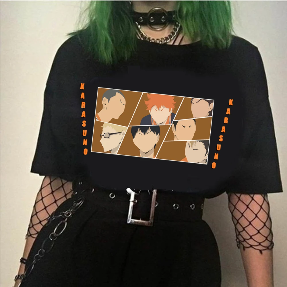 Haikyuu Juokingi Marškinėliai Vyrams Cool Anime Harajuku T-shirt Vasaros Hip-Hop Marškinėlius Streetwear Viršuje Tees Vyrų, Moterų 90s