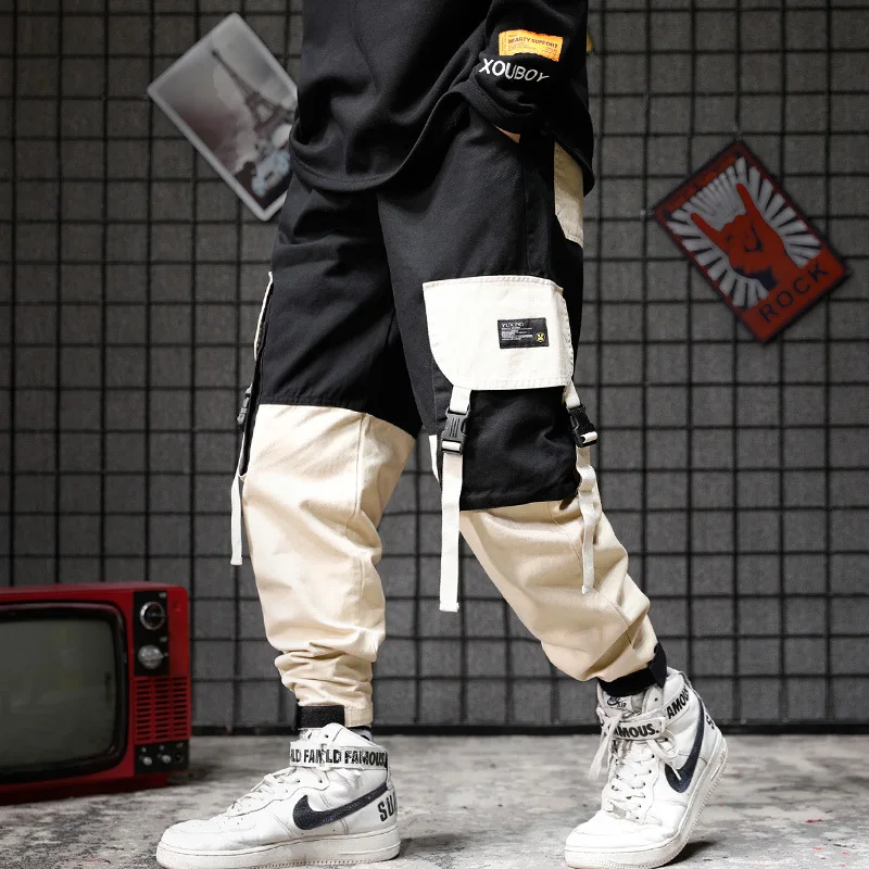 Hip-Hop Multi-pocket Krovinių Kelnės Vyrams Kratinys Streetwear Vyrų Haremas Ziajać Atsitiktinis Kelio Poilsiu Vyrų Harajuku Kelnės 2021