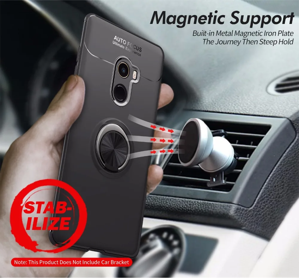 KEYSION Žiedas Turėtojas Telefoną Atveju Xiaomi Mi Sumaišykite 2 2S A2 Redmi 6 Pastaba Pro 5 Pro F1 Magnetinio Automobilį Stovėti Minkšto Silikono Matinis Dangtelis