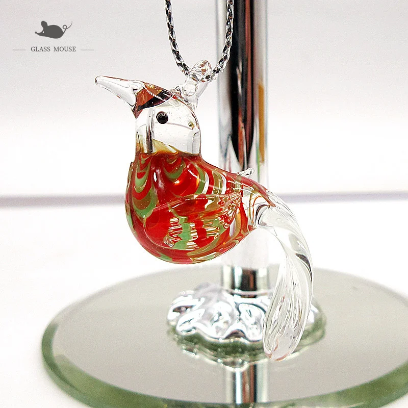 Kabo Kalėdų ornamentu mini stiklo paukščių figūrėlės Pakabukas murano, rankų darbo Kablio vielos meno, dizaino, namų dekoravimo Reikmenys