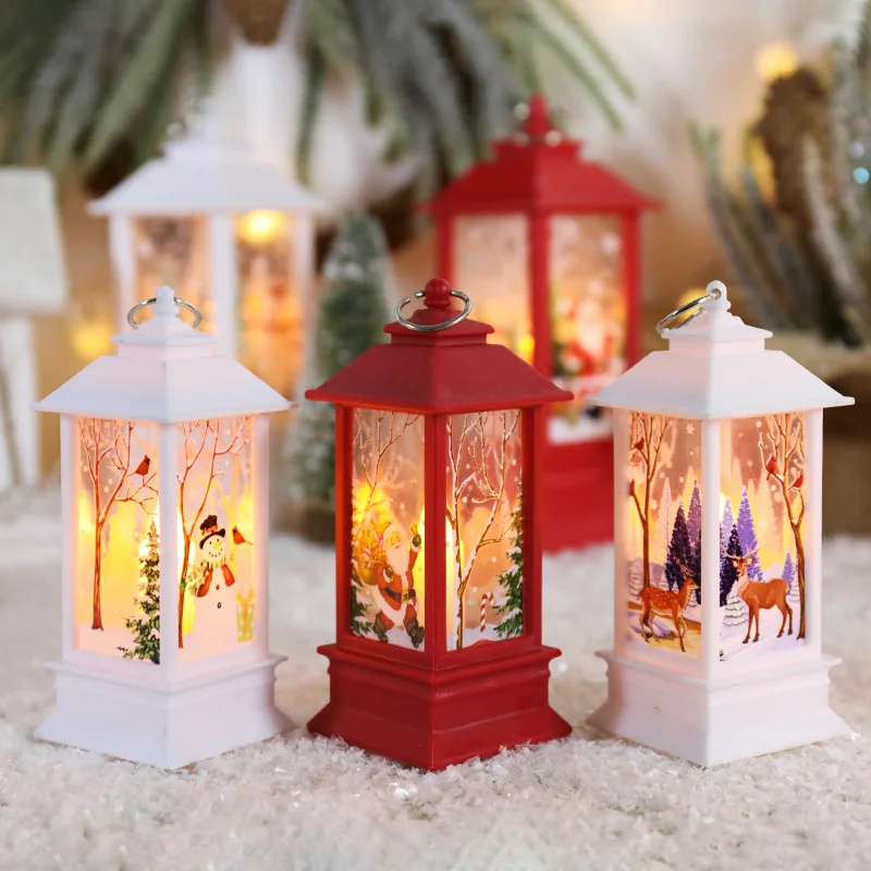Kalėdų Vėjo Lempos Žvakių Šviesos Kabinti Pakabučiai Santa Sniego Briedis Didelis LED Dažytos Naktį Šviesos Darbalaukio Dekoro Kalėdos naujieji Metai
