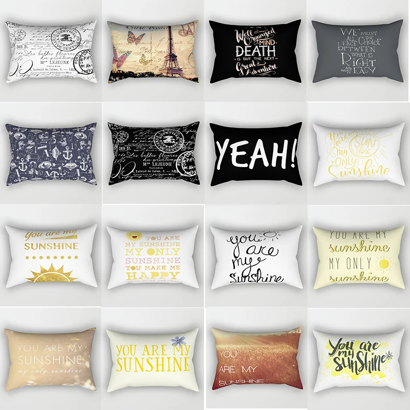 Karšto pardavimo anglų laiškas modelis pagalvių užvalkalai stačiakampio miegamajame pagalvių užvalkalai berniukų ir mergaičių, vyrų, moterų kelionės pagalvę padengti 50*30 cm