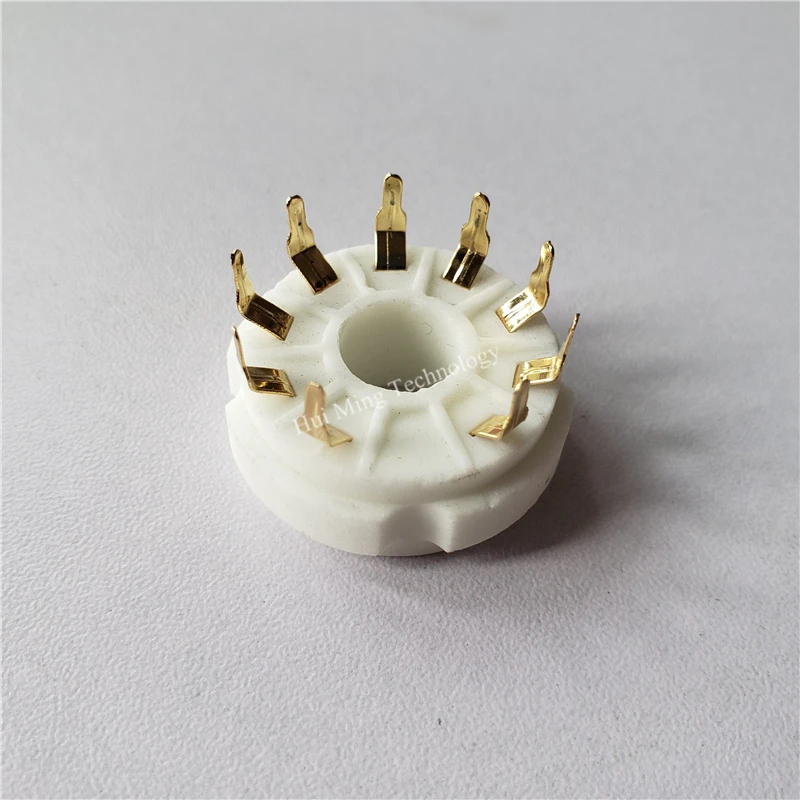 Keramikos vamzdžio laikiklį GZC9-Y-2 GZC9-Y-2-G, 9 pin sidabro padengtą elektroninių vamzdžių kištukinis lizdas, skirtas EL504 EL519 vamzdis stiprintuvas