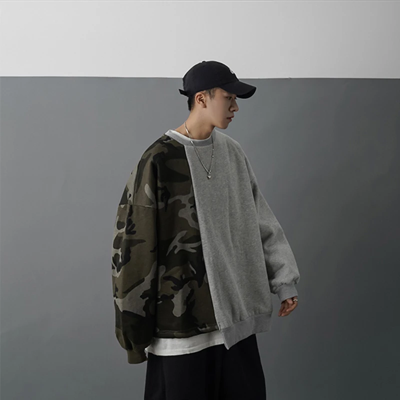 Korėjos Versija Kratinys Kamufliažas Derliaus Naujas Vyrų Marškinėlius Punk Stiliaus Trumpa Hip-Hop 2021 Karšto Drabužius Harajuku Rudenį Streetwear