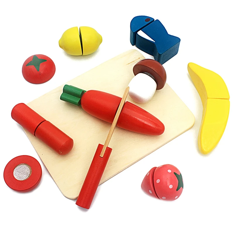 Kūdikių Montessori Apsimesti Žaisti, Maisto Virtuvė Žaislų Rinkinys, Modeliavimo, Pjovimo Vaisius, Daržoves, Virtuvė Playset Vaikams Maisto Žaislas Vaikams