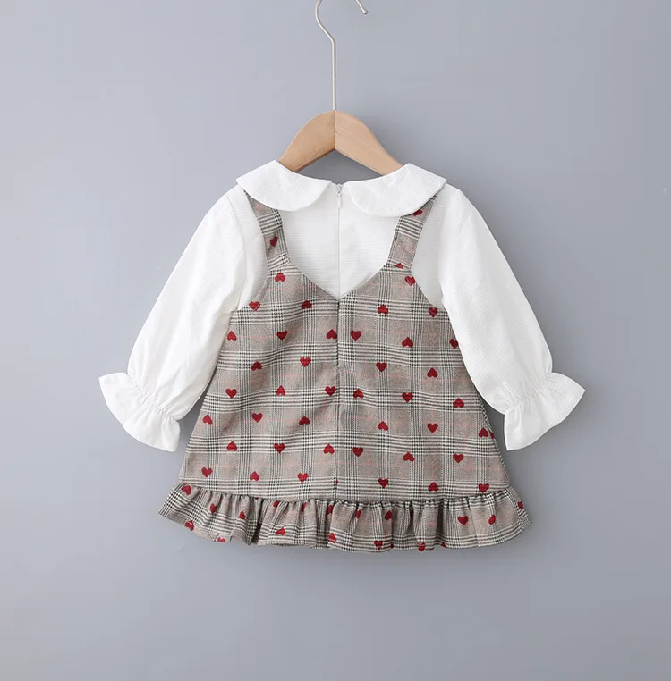 Kūdikių mergaičių mielas pavasario princesė dress mygtuką kūdikių drabužiai naujagimiui narve ilgomis rankovėmis Suknelė vaikai