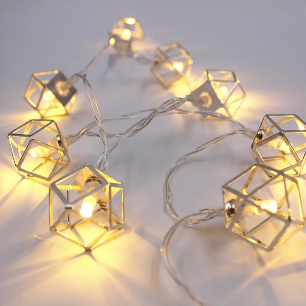 LED Styginių Šviesos Akumuliatoriaus Varoma Geležies Polyhedron Stiliaus Lauko Halloween Vakarėlį Kalėdų Apšvietimo Kamuolius Vestuvių Dekoras