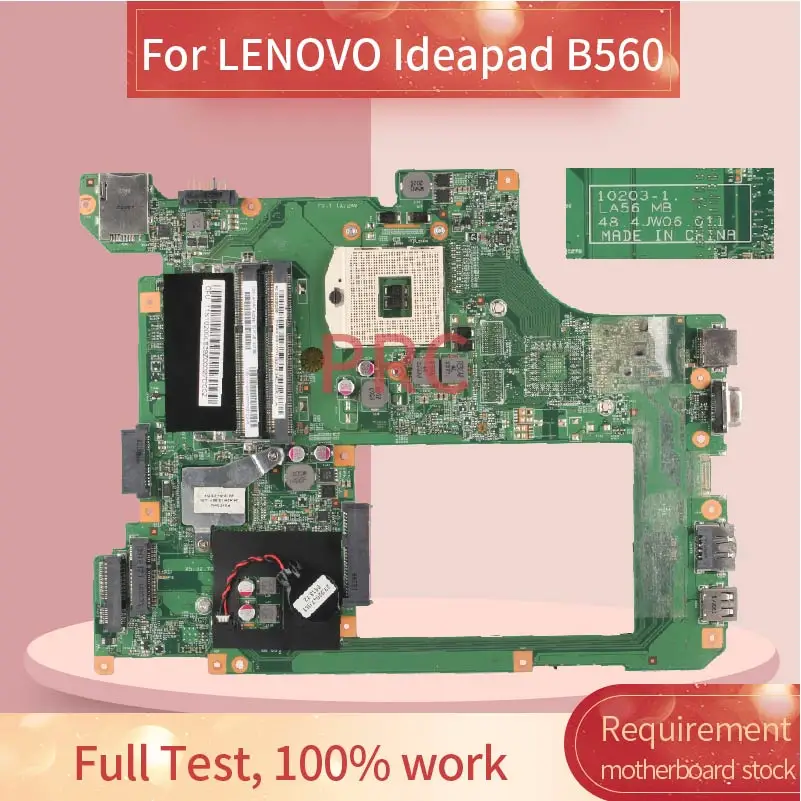 LENOVO Ideapad B560 Nešiojamasis Mainboard 10203-1 PGA 989 DDR3 Laptopo Plokštė