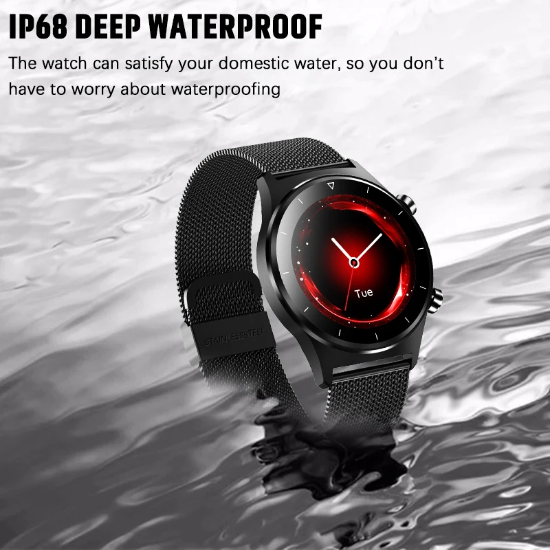 LIGE Naujas Pilnas Touch Screen Smart Watch Vyrų smartwatch Mens IP68 Vandeniui Sporto Stebėti Širdies ritmą, Kraujo Spaudimą, Stebėti +Box
