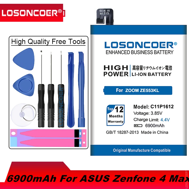 LOSONCOER 6900mAh C11P1612 Už ASUS Zenfone 4 Max Pro Plus ZC554KL X00ID Už ASUS Zenfone 3 artinimas ZE553KL Z01HDA Telefono Baterija
