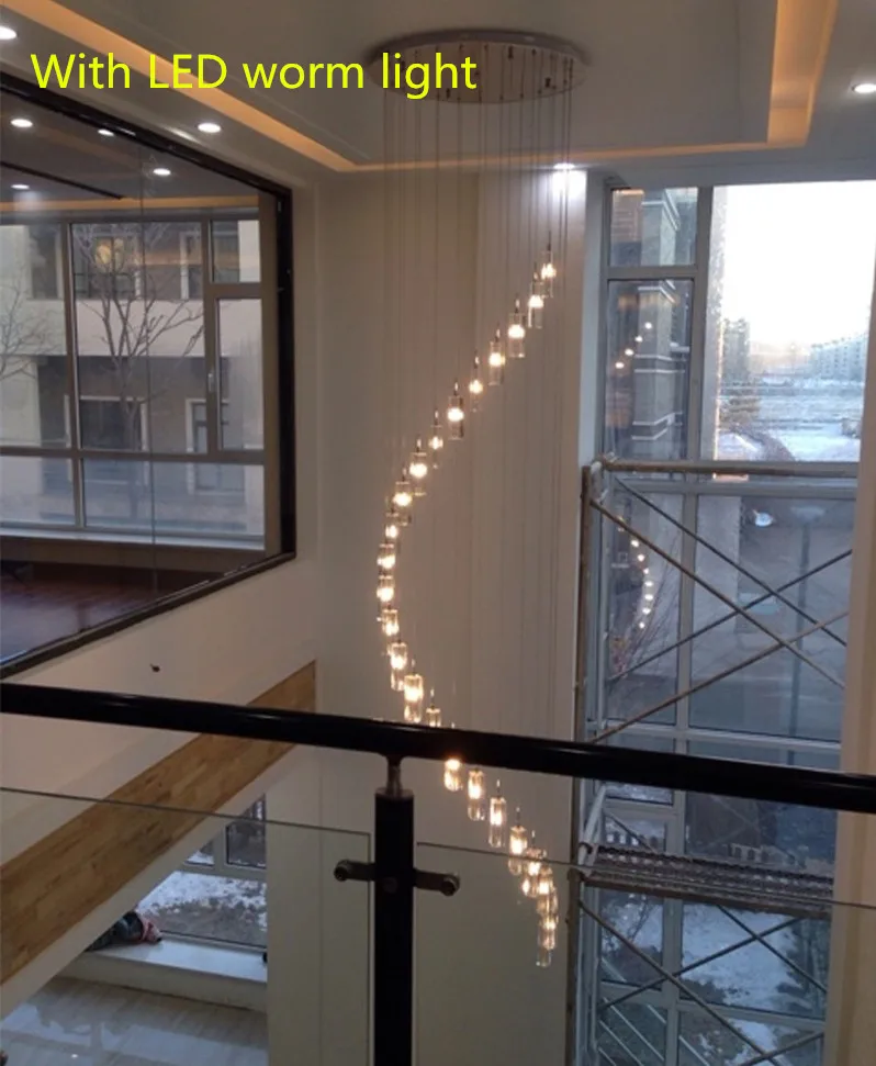 Laiptai turas kristalų pakabukas lemputė G4 Led kristalų lubų šviestuvai ilgai LED laiptų apšvietimas Virtuvės dekoro blizgesio cristal Avize