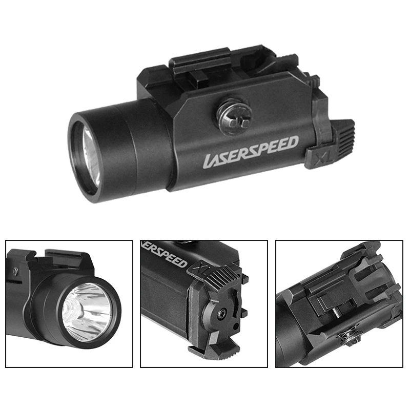 Laserspeed LS-F1 Mini Pistoletas Šviesos 450lm LED Taktinis Gun Žibintuvėlį už 20mm Picatinny Rail Weaver Glock 17 19 18C 24