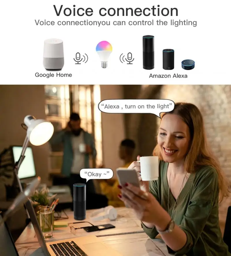 Led Lemputė E27/B22 Pritemdomi RGB+BMT Smart Smart Lemputė Lemputės Wifi Stebuklinga Lempa Balso Kontrolės Dirbti Su Alexa 