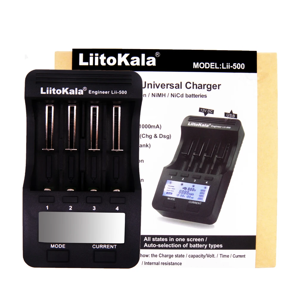 LiitoKala lii-300 500 Baterijų Kroviklis Li-ion, 3,7 V NiMH 1.2 V Baterija tinka 18650 26650 21700 26700 AA AAA ir kt.
