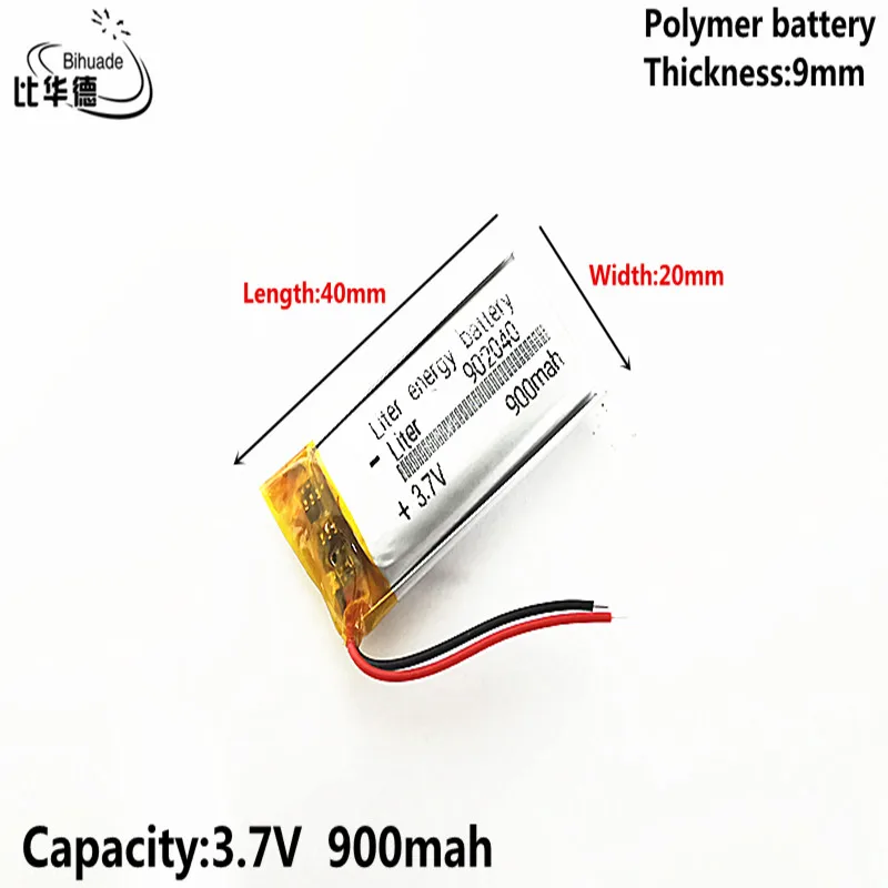 Litro energijos baterija 3.7 V,900mAH 902040 Polimeras ličio jonų / Li-ion baterija tablet pc BANKAS,GPS,mp3,mp4