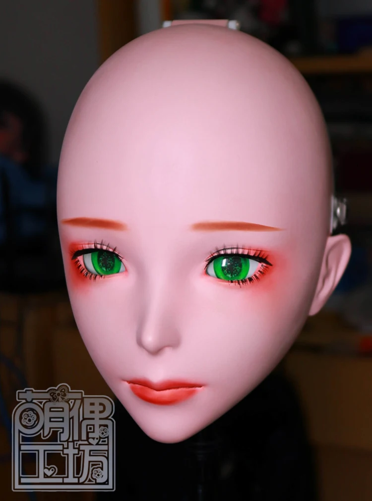 (MO625)Super Kokybės Rankų darbo Moteriška Derva Visa Galva Kaukė Su Užrakto Japonijos Cosplay Personažas Kigurumi Kaukė Crossdresser Lėlės