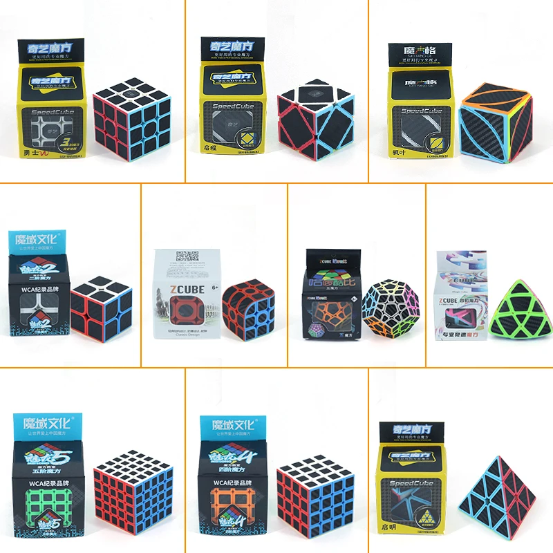 Magic Cube QIYI ms 2x2 3x3x3 4x4x4 5x5x5 Cubo Magico Kit Pak Profesinės Cubing Skewb Dvasios Galvosūkiai Stickerless Antistress