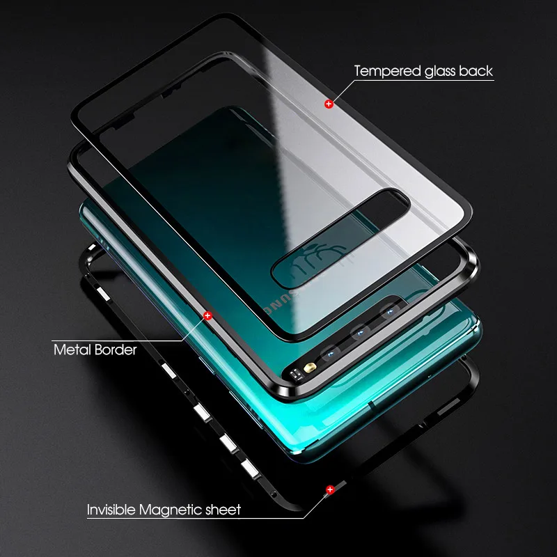 Magnetinio Flip Cover Case For Samsung Galaxy S10 S8 S9 Plus Pastaba 9 8 Telefoną Atvejais antidetonaciniai Šarvai Shell 